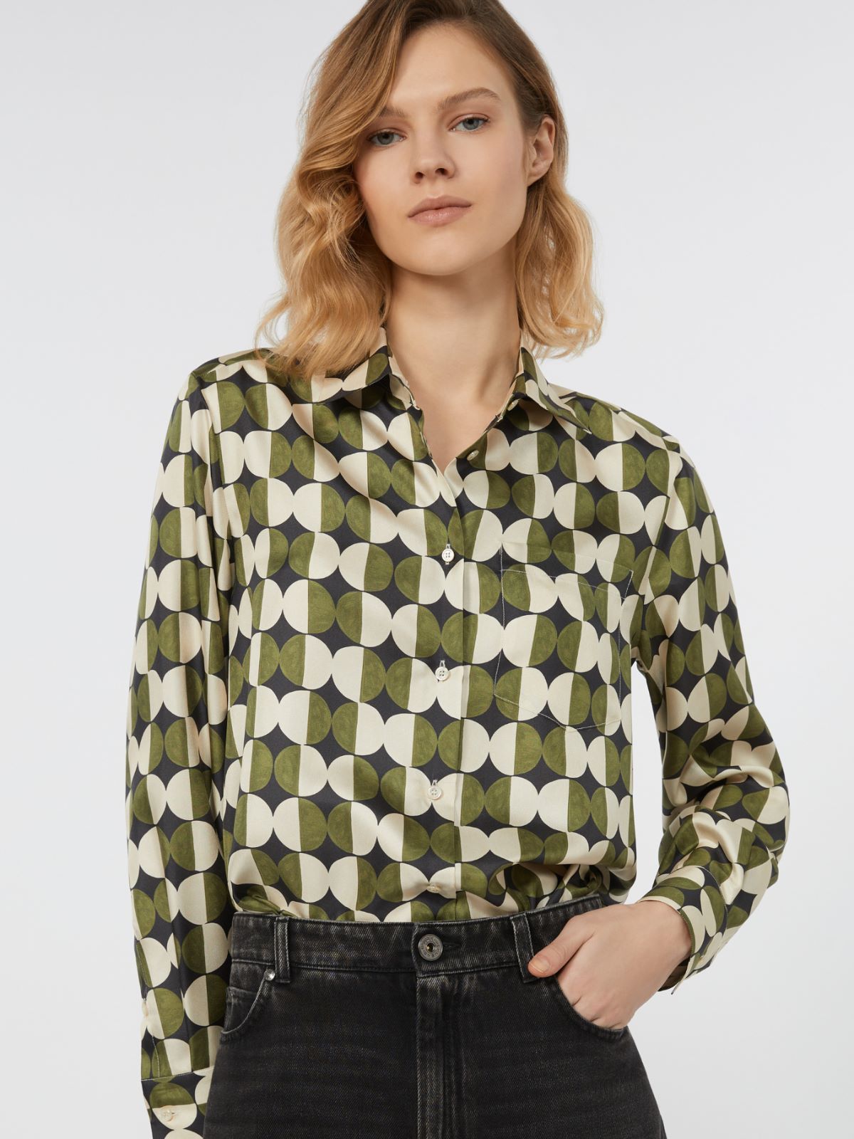 Camicia in twill stampato - NERO - Weekend - 4
