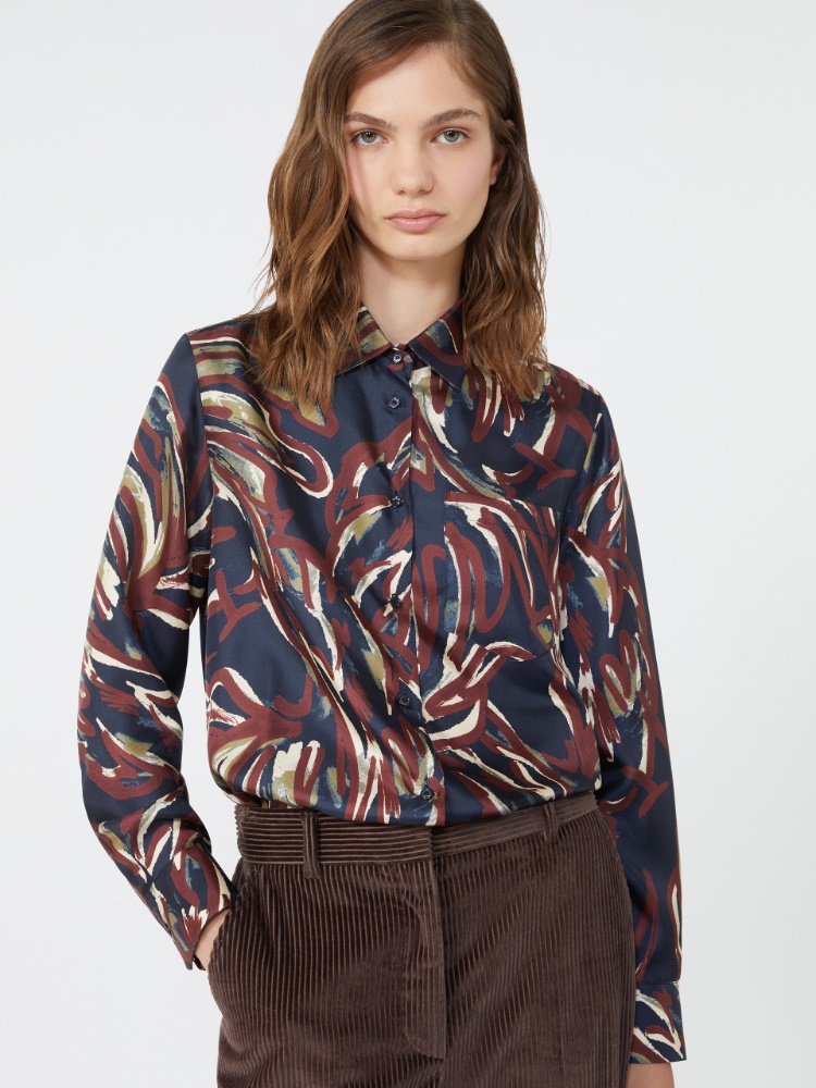 Printed twill shirt - ULTRAMARINE - Weekend