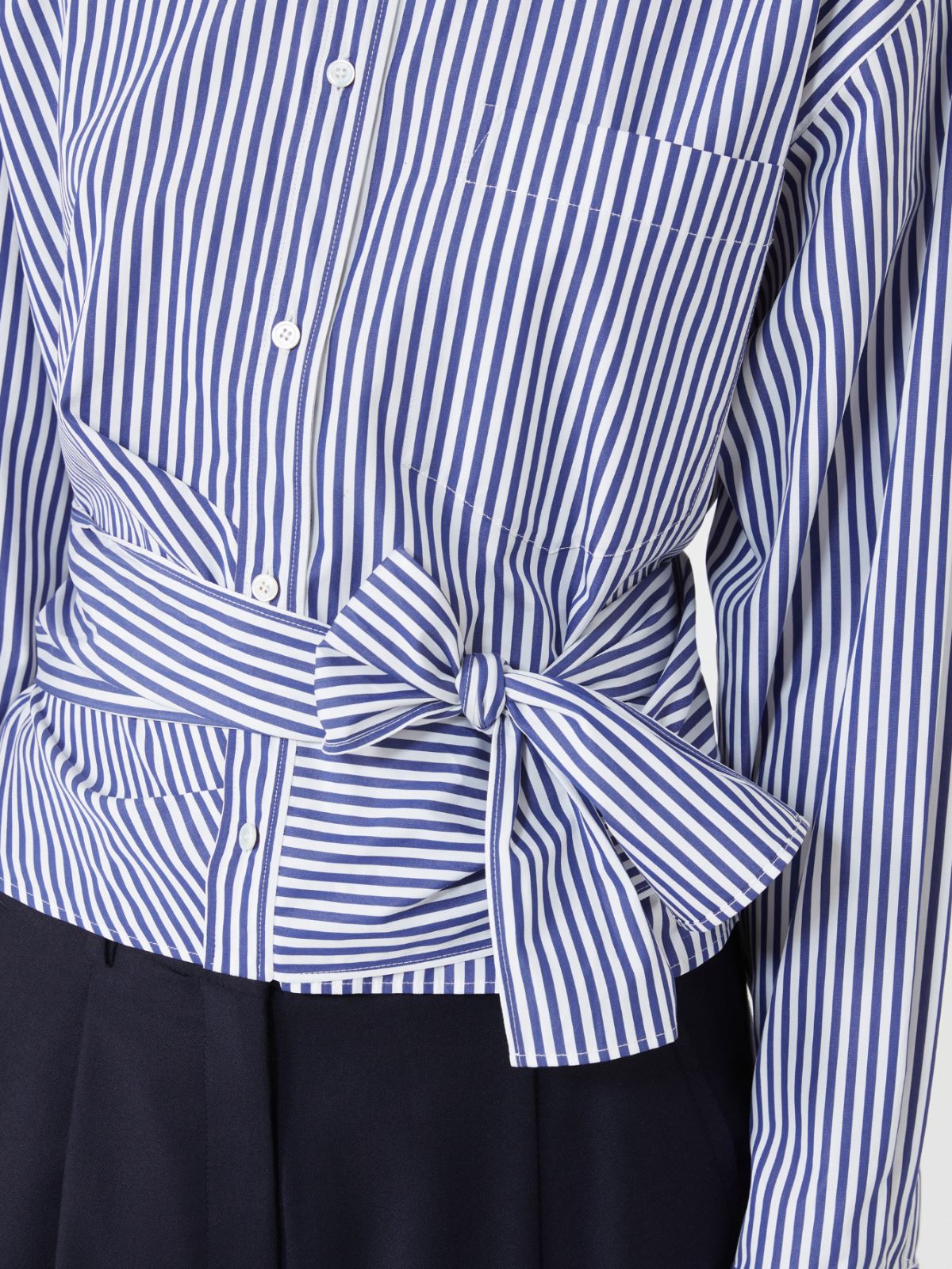Draped cotton shirt - NAVY - Weekend - 5