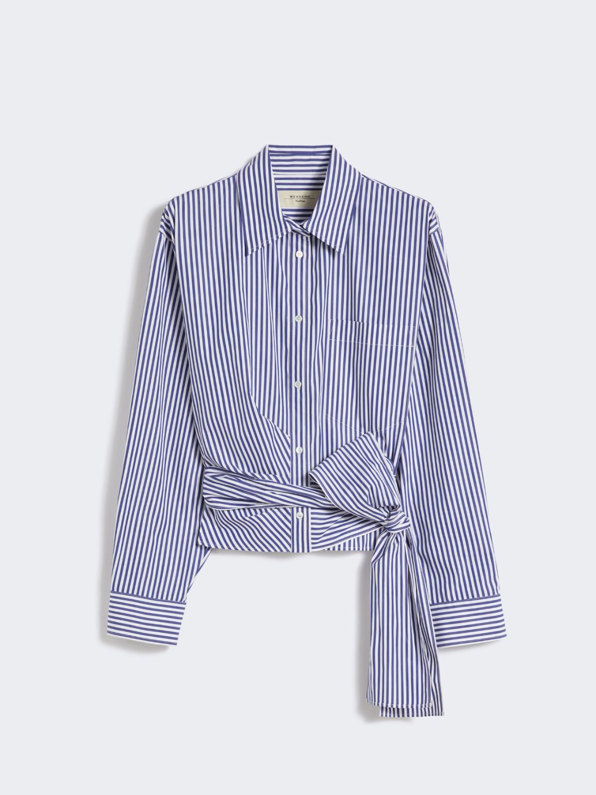 Draped cotton shirt - NAVY - Weekend - 7