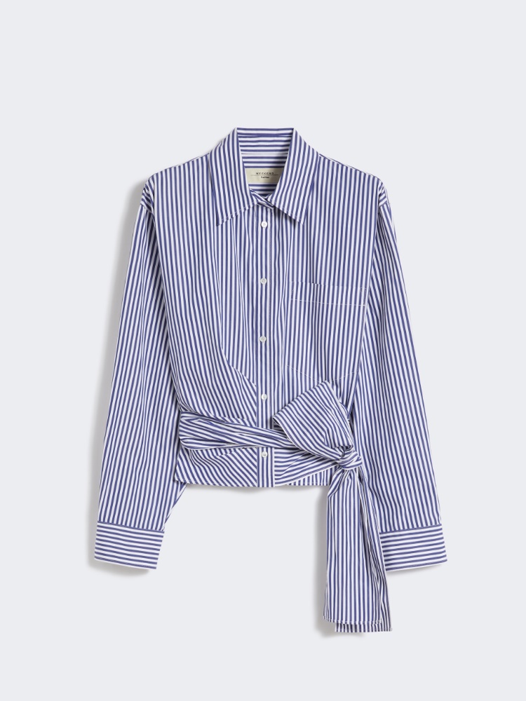 Draped cotton shirt - NAVY - Weekend