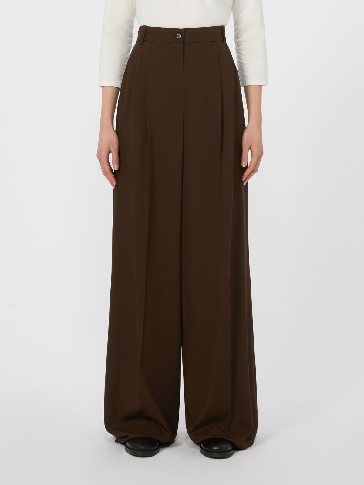 Wool twill trousers - DARK BROWN - Weekend - 2