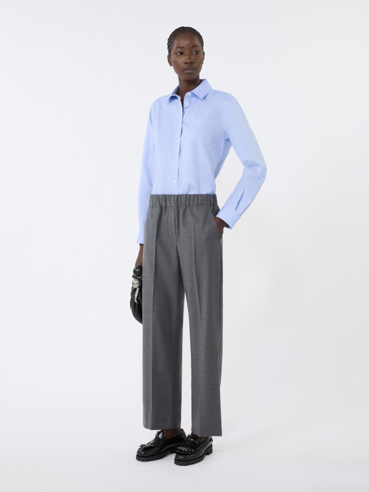 Wool flannel trousers - MEDIUM GREY - Weekend