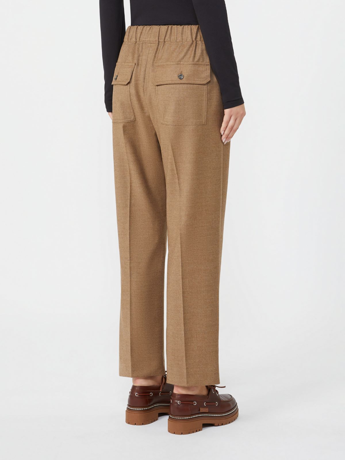 Wool flannel trousers - HAZELNUT BROWN - Weekend - 3