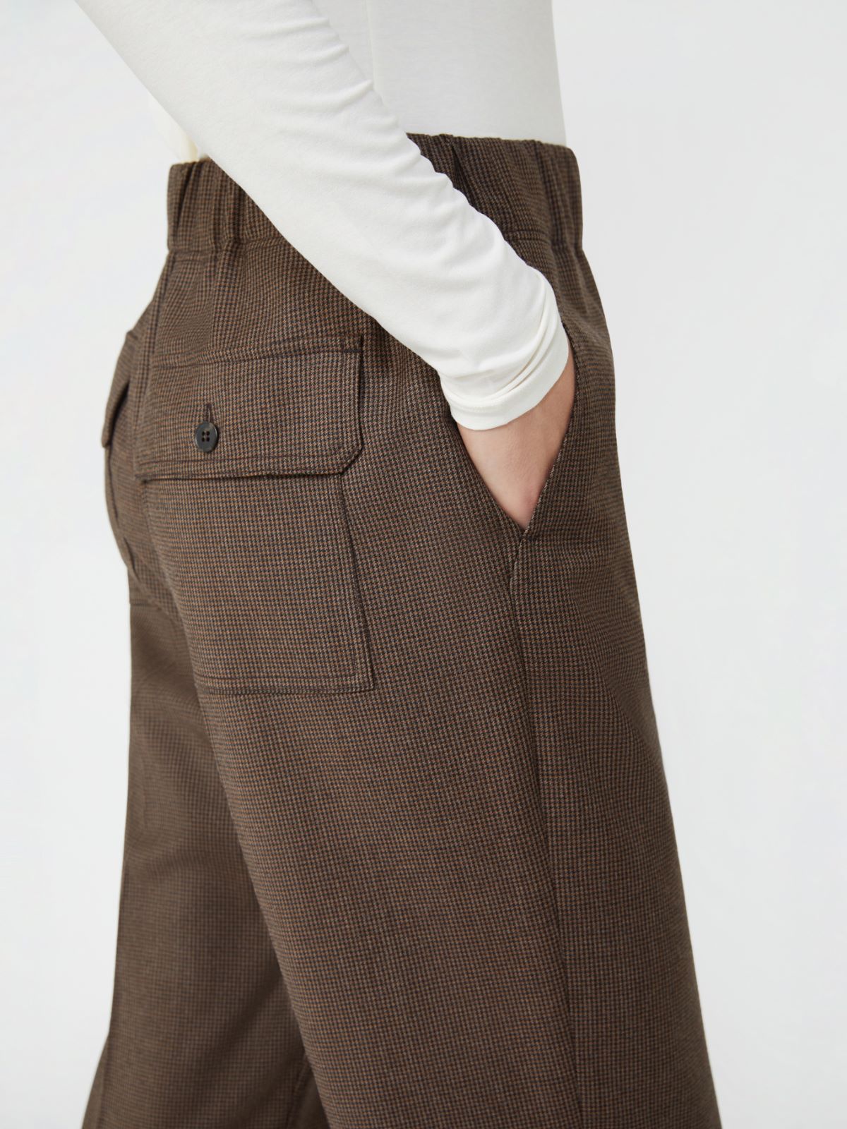 Wool flannel trousers - CHOCOLATE - Weekend - 4