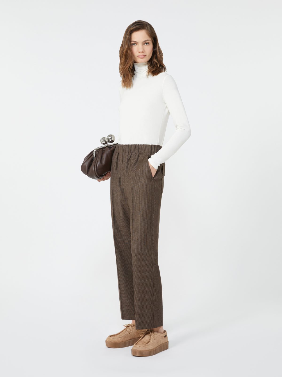 Wool flannel trousers - CHOCOLATE - Weekend