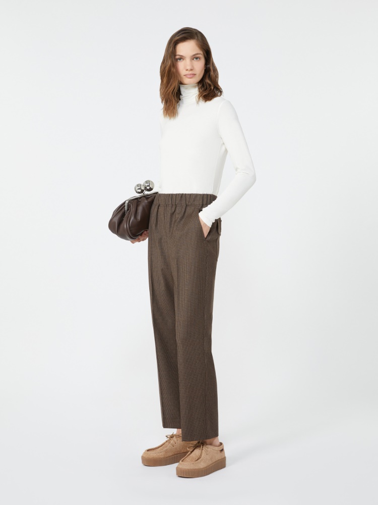 Wool flannel trousers - CHOCOLATE - Weekend