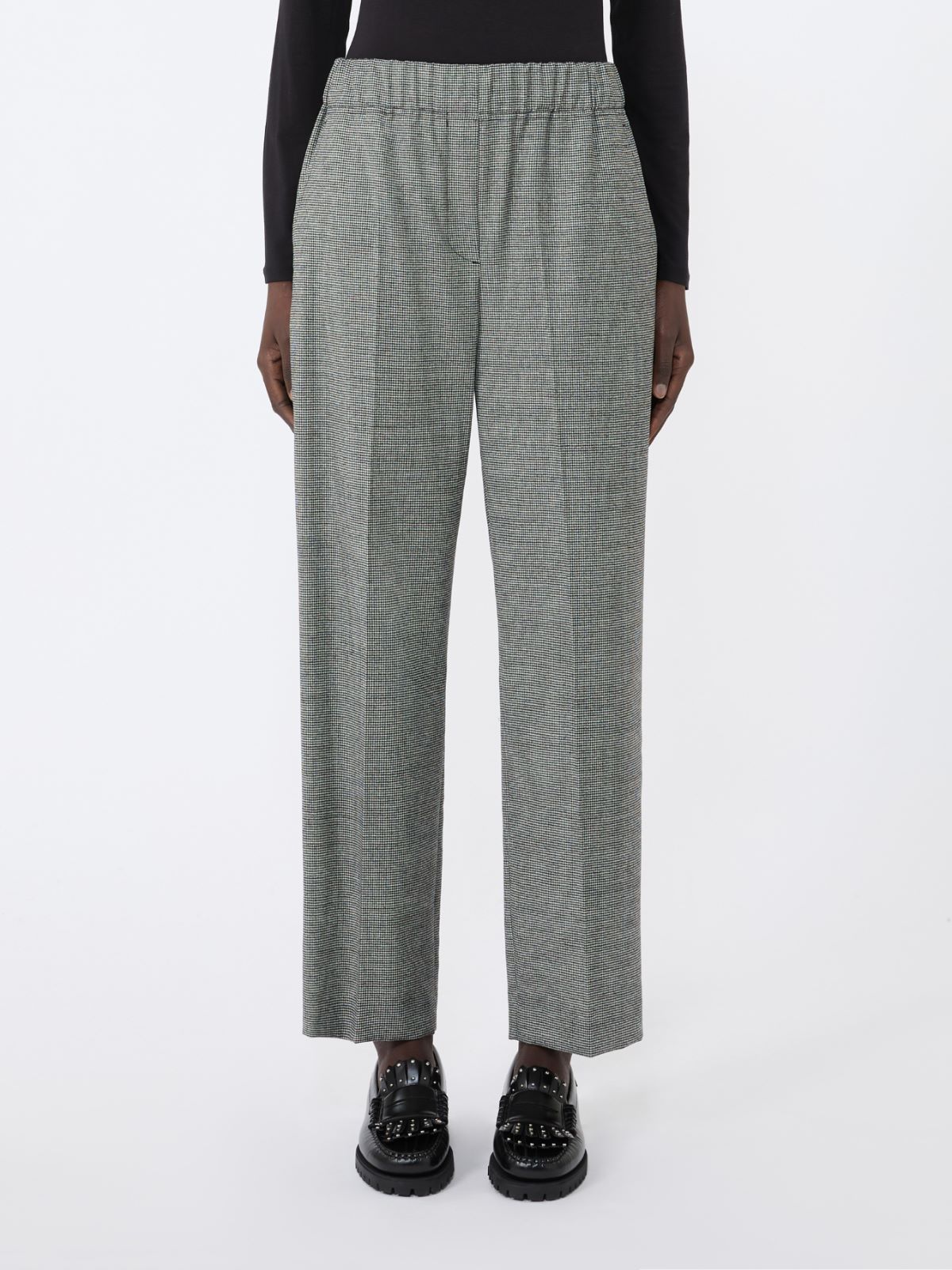 Pantalone in flanella di lana - NERO - Weekend - 2