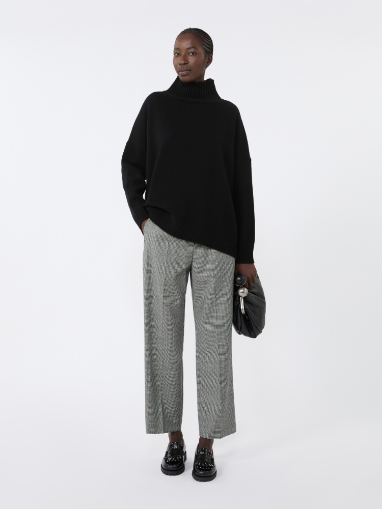 Wool flannel trousers - BLACK - Weekend