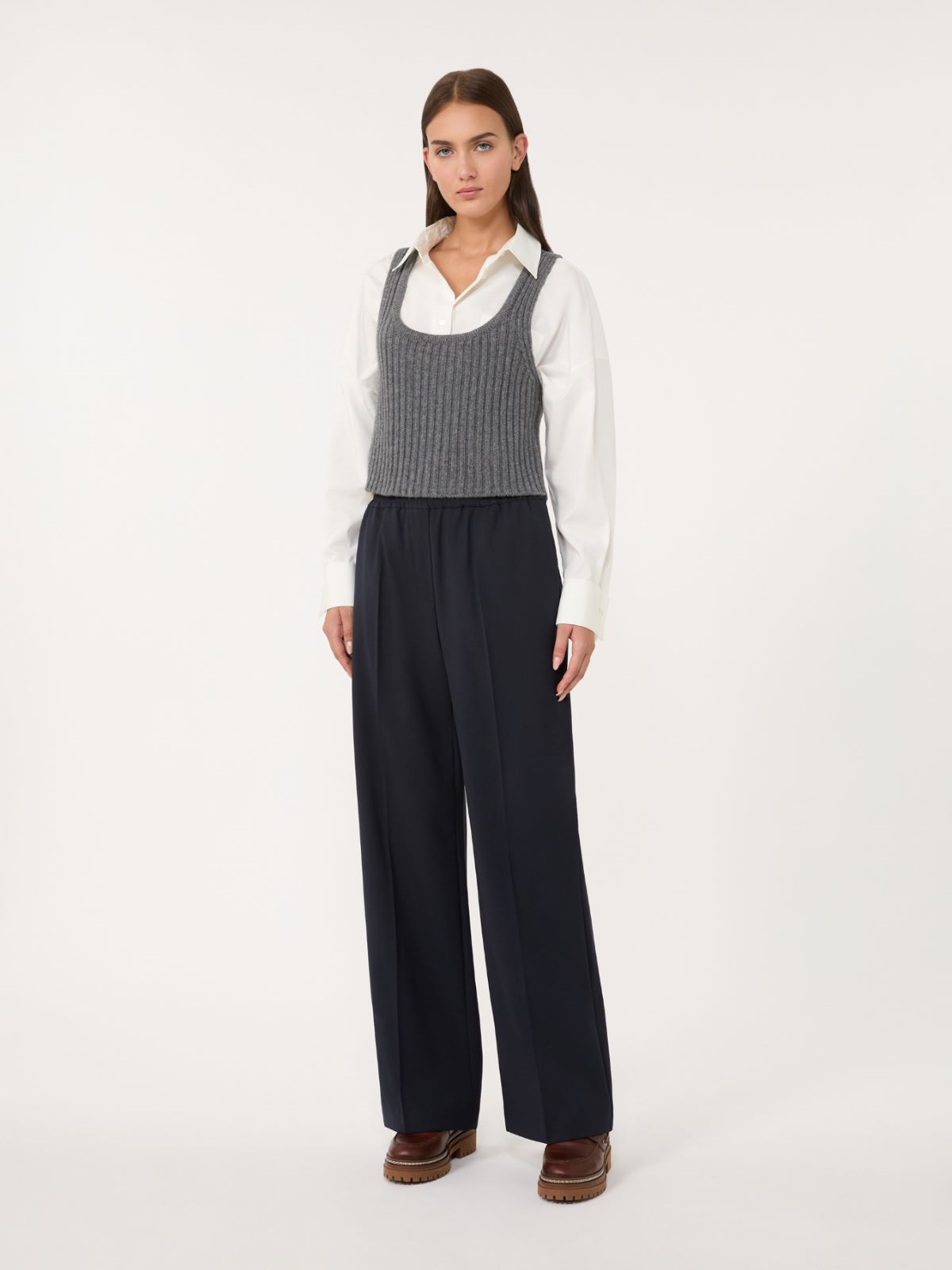 Technical gabardine wool trousers‎‎ - NAVY - Weekend