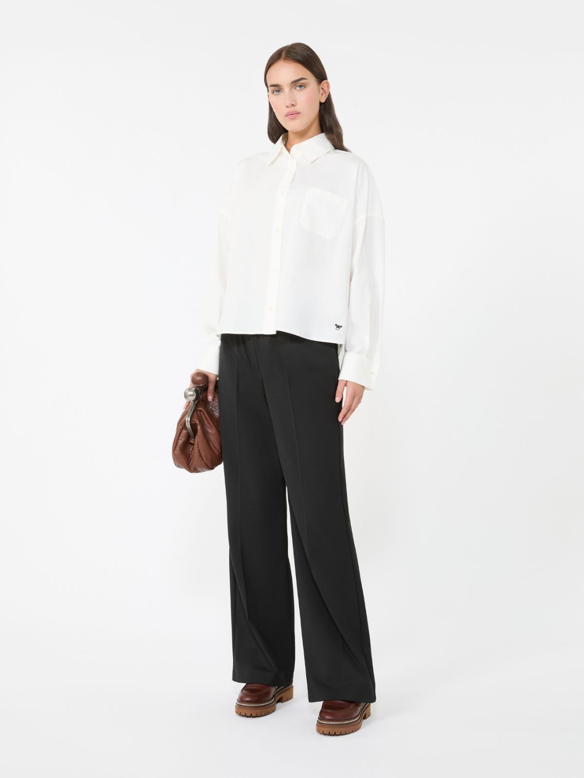 Technical gabardine wool trousers‎‎ - BLACK - Weekend