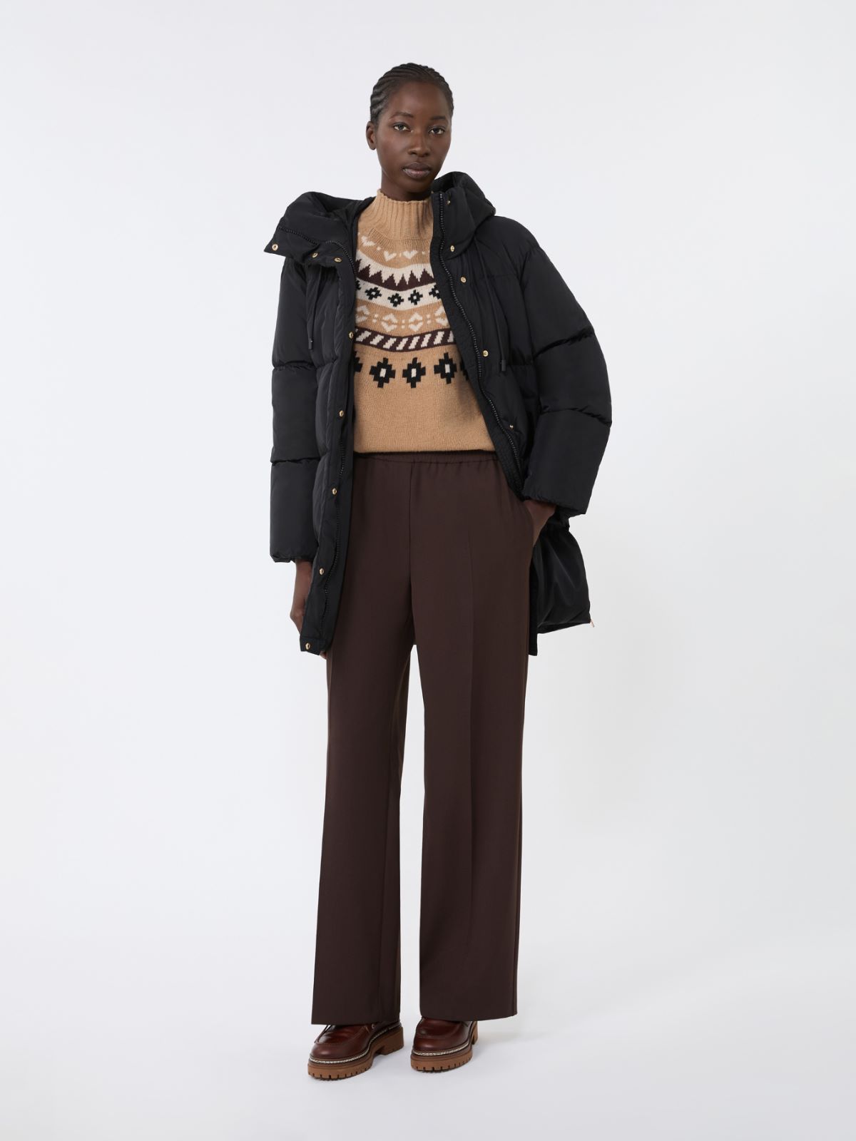 Technical gabardine wool trousers‎‎ - CHOCOLATE - Weekend