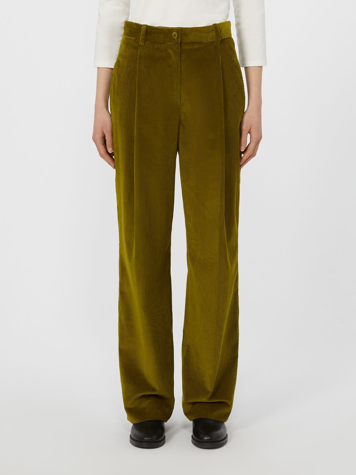 Cotton velvet trousers - OLIVE GREEN - Weekend - 2