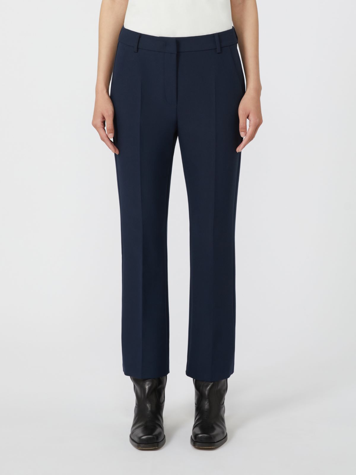 Stretch canvas cigarette trousers - NAVY - Weekend - 2
