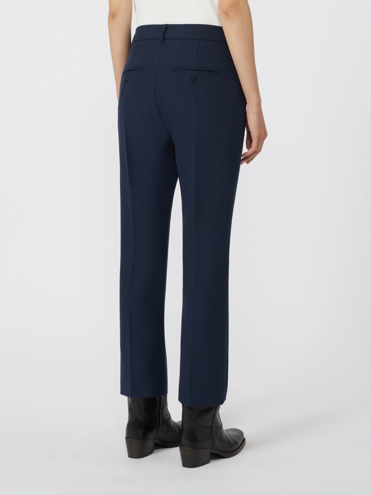 Stretch canvas cigarette trousers - NAVY - Weekend - 3