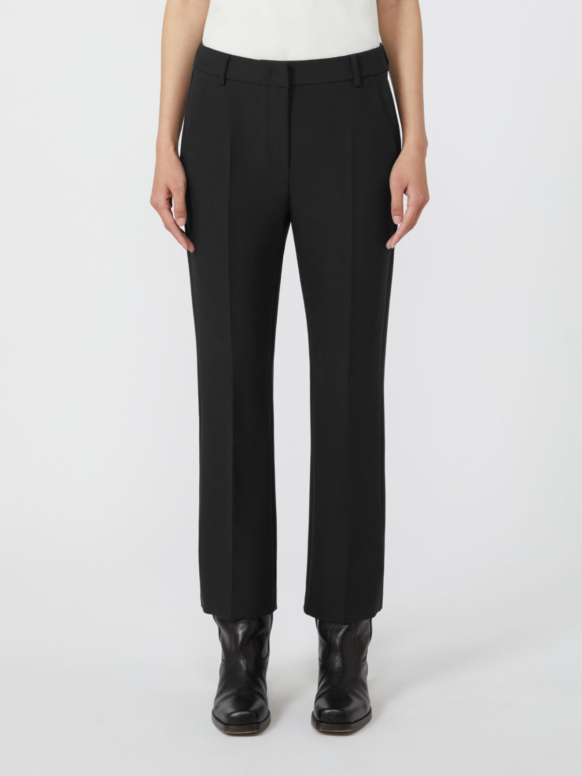 Stretch canvas cigarette trousers - BLACK - Weekend - 2