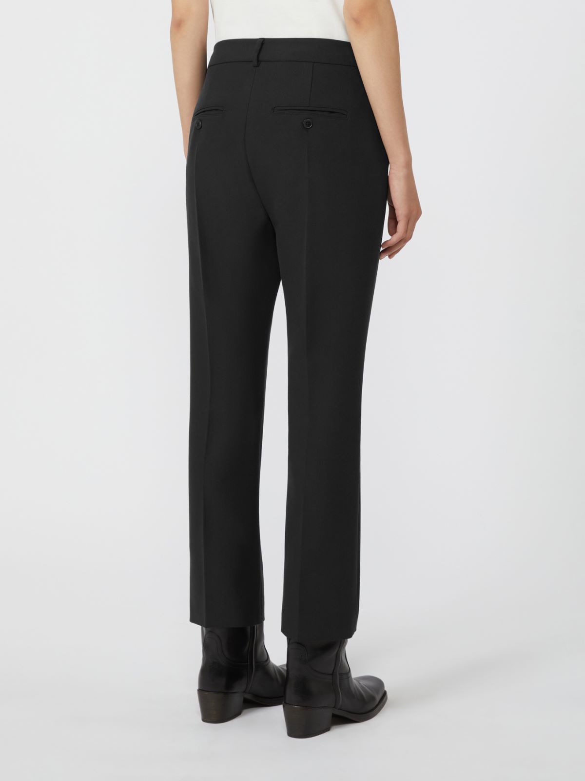 Stretch canvas cigarette trousers - BLACK - Weekend - 3