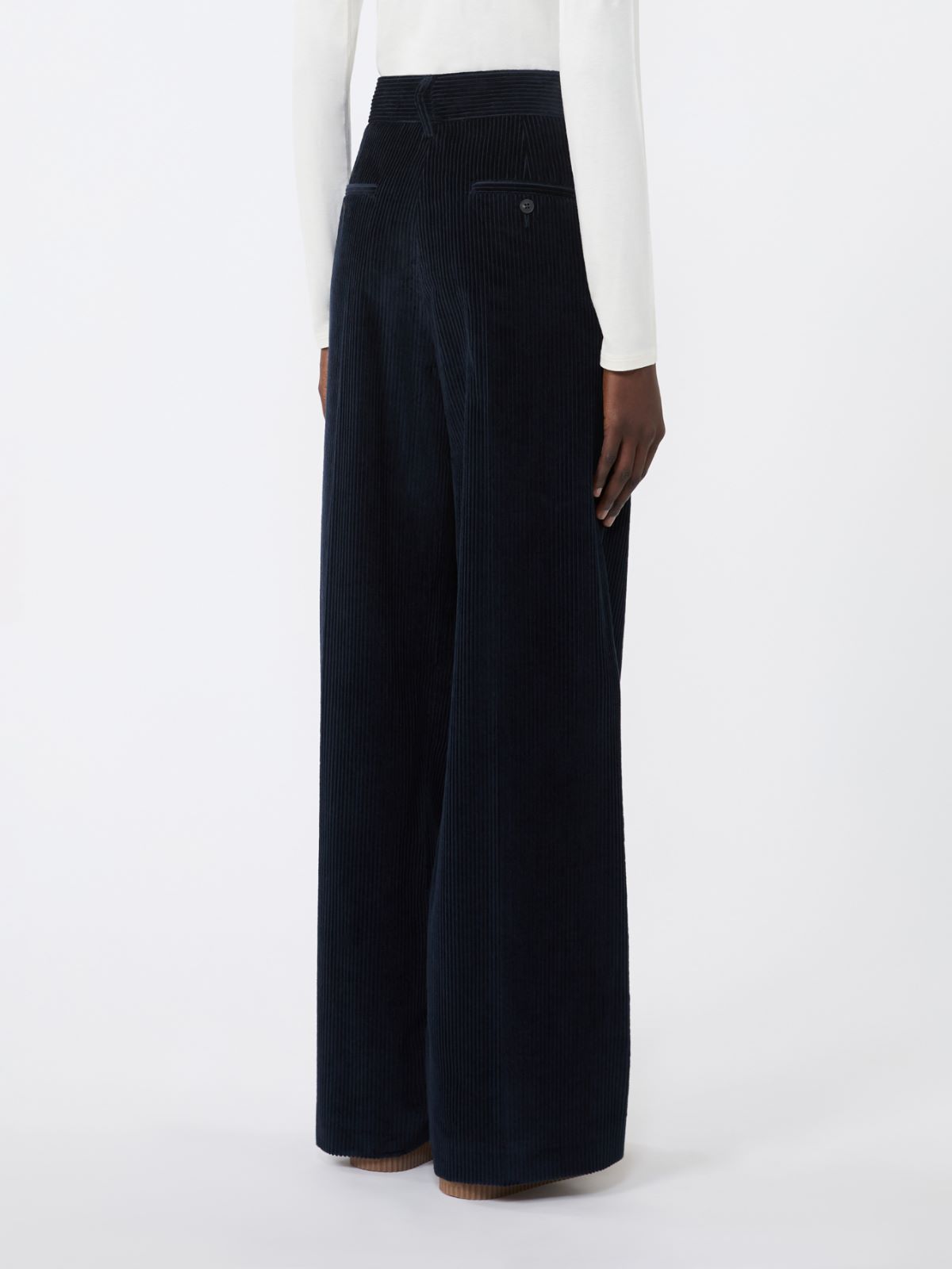 Wide-leg corduroy trousers - NAVY - Weekend - 3