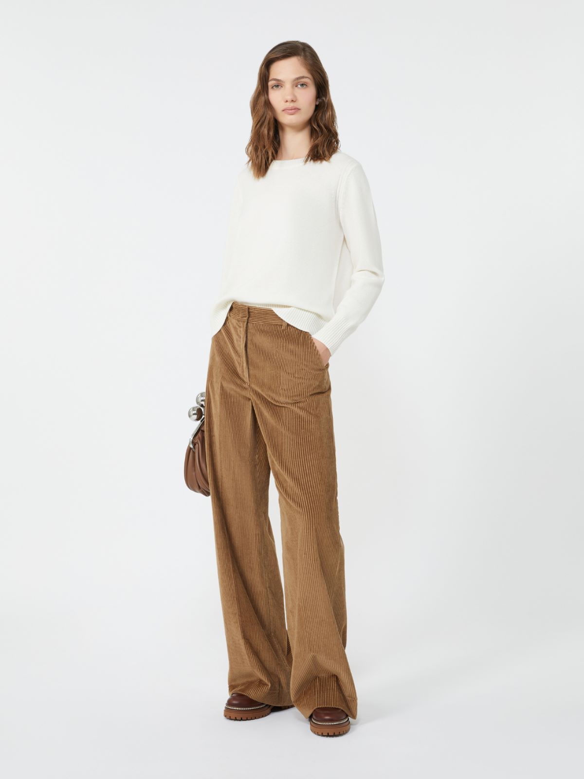 Wide-leg corduroy trousers - HAZELNUT BROWN - Weekend