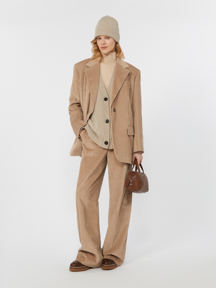 Wide-leg corduroy trousers - SAND - Weekend