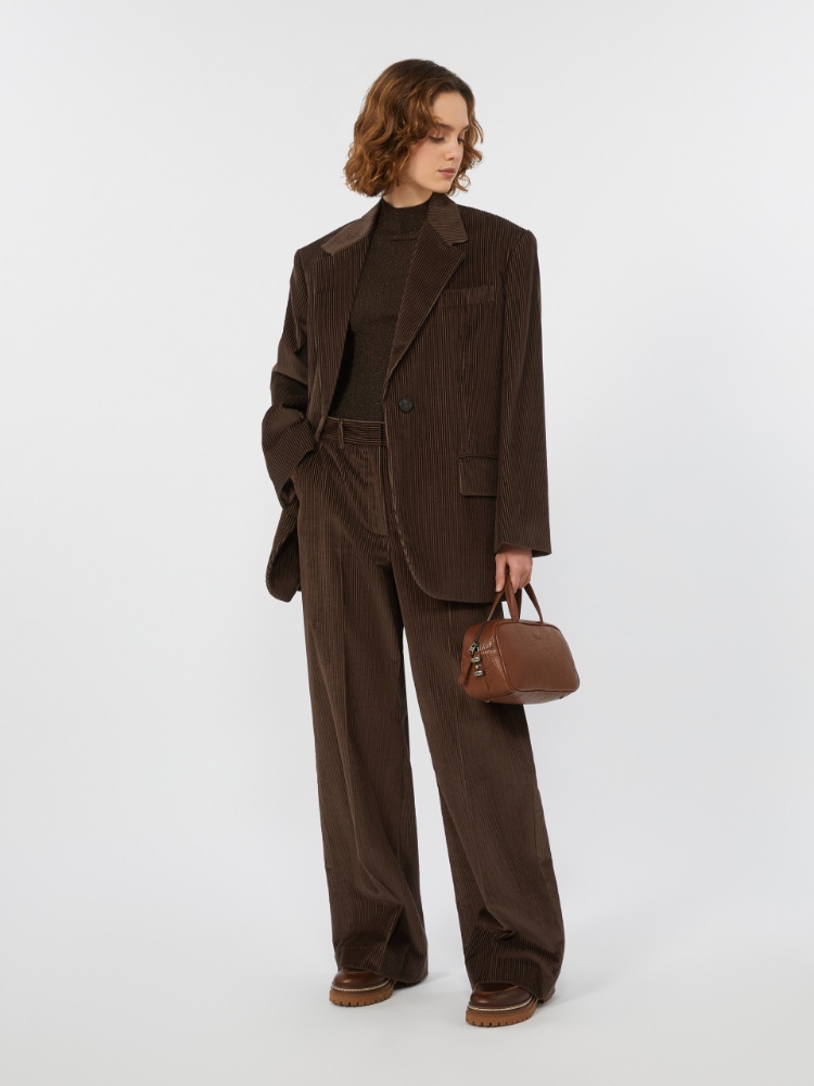 Wide-leg corduroy trousers - CHOCOLATE - Weekend