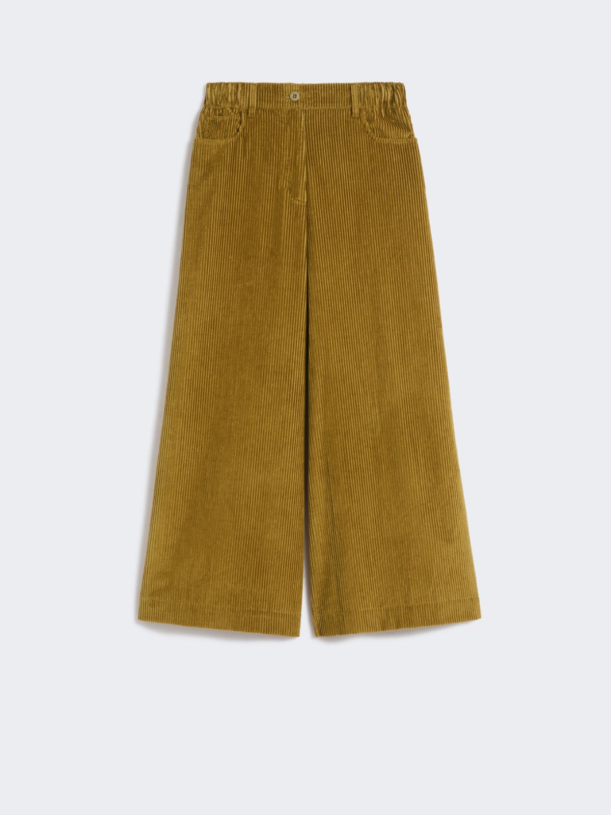 Cropped cotton velvet trousers - OLIVE GREEN - Weekend - 5