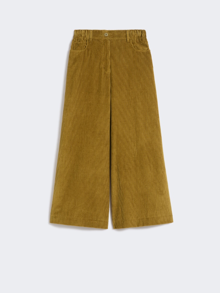 Cropped cotton velvet trousers - OLIVE GREEN - Weekend - 2