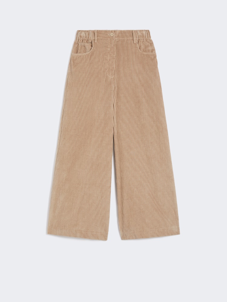 Cropped cotton velvet trousers - SAND - Weekend - 2