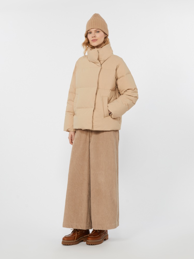 Cropped cotton velvet trousers - SAND - Weekend