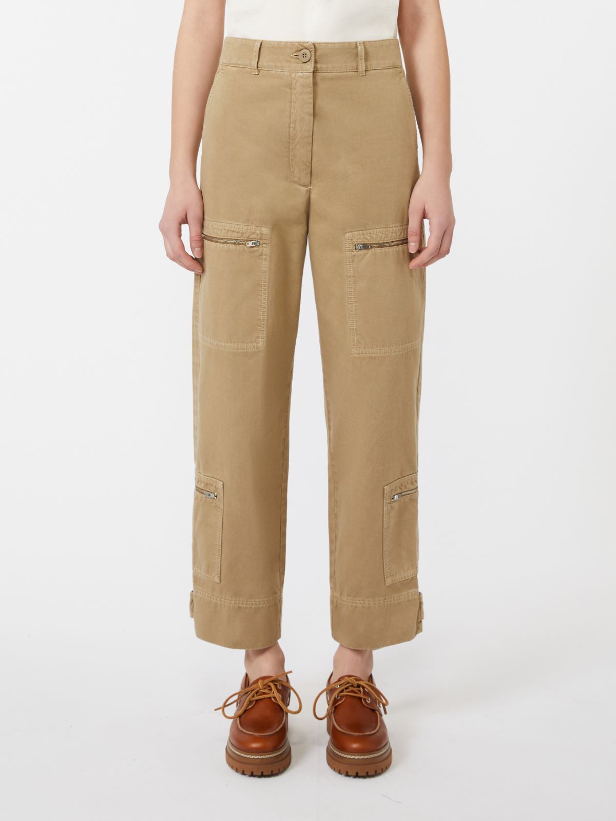Cotton satin trousers - DESERT - Weekend - 2