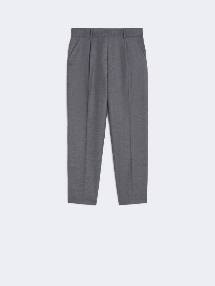 Wool flannel cigarette trousers - MEDIUM GREY - Weekend - 5