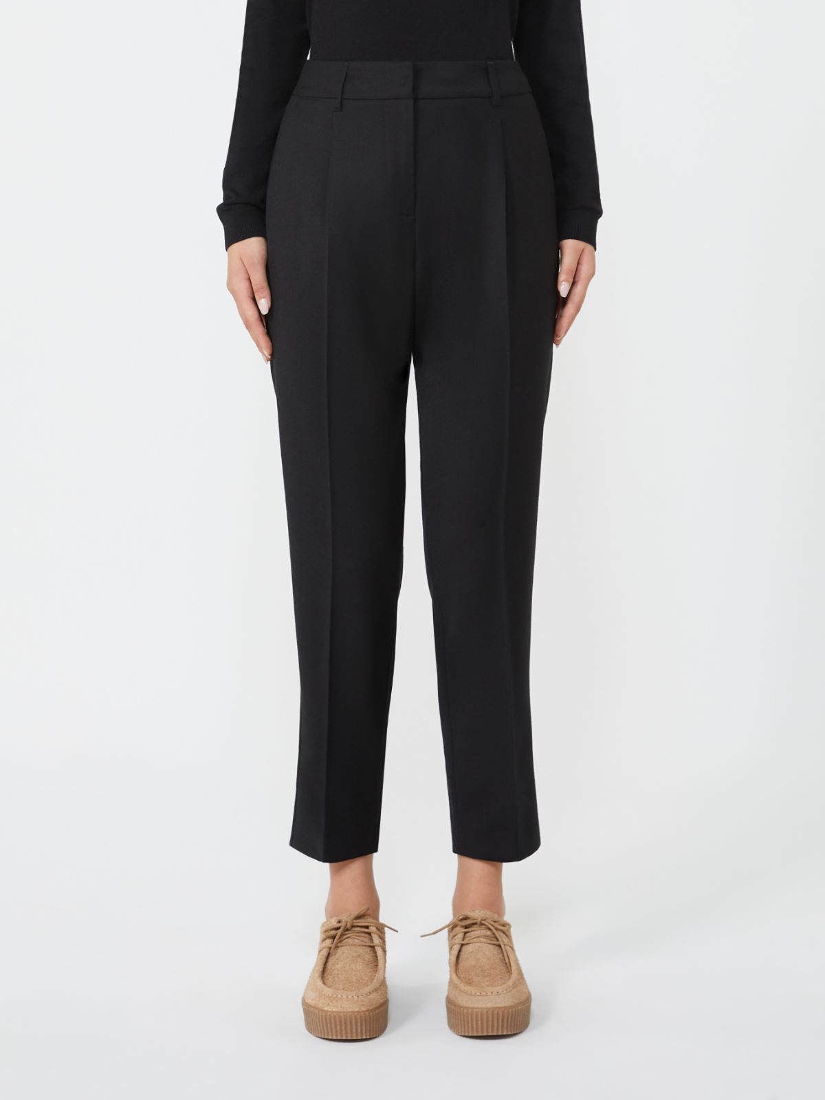 Wool flannel cigarette trousers - BLACK - Weekend - 2