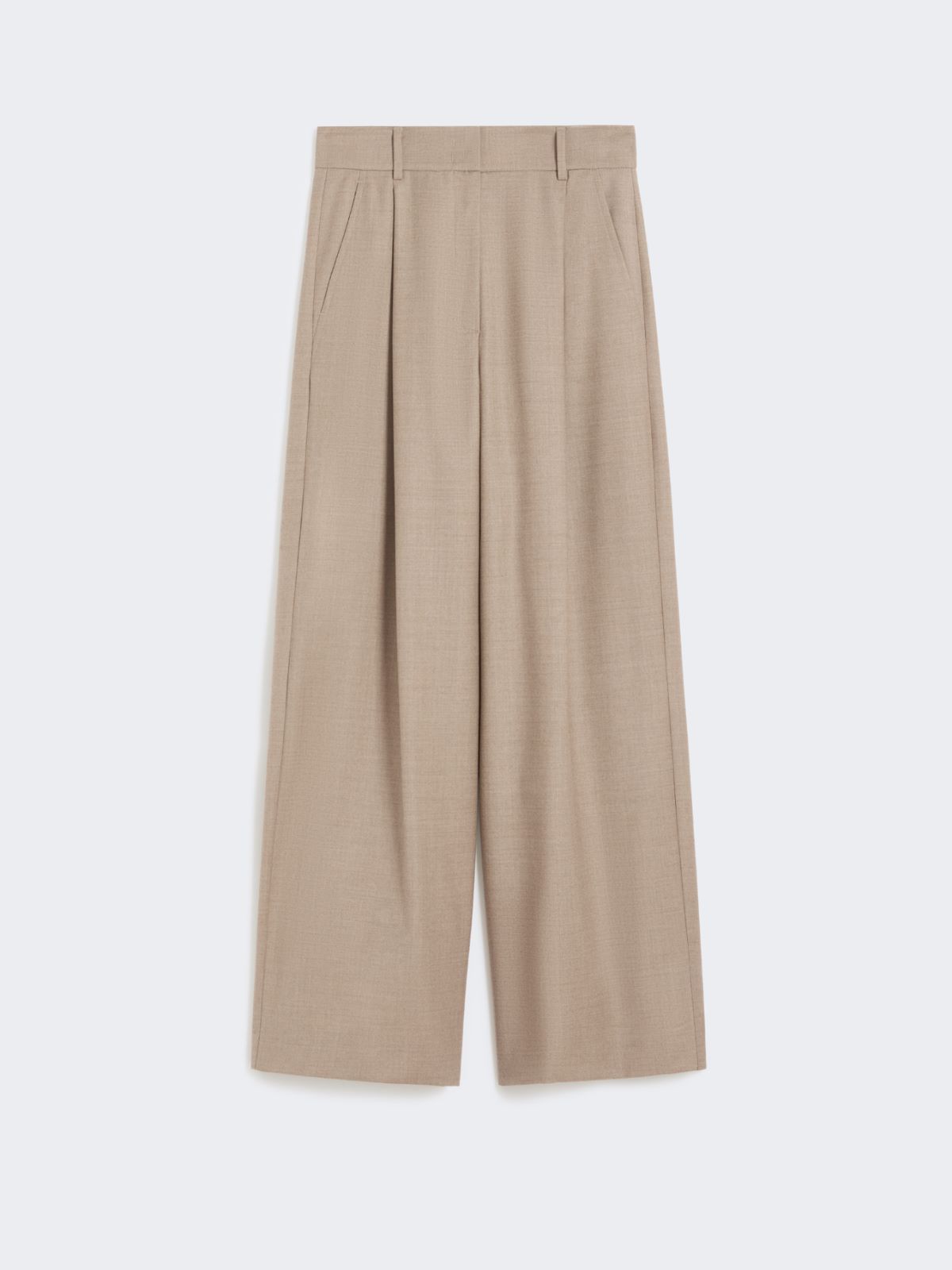 Pantalone palazzo in flanella di lana - BEIGE - Weekend - 5