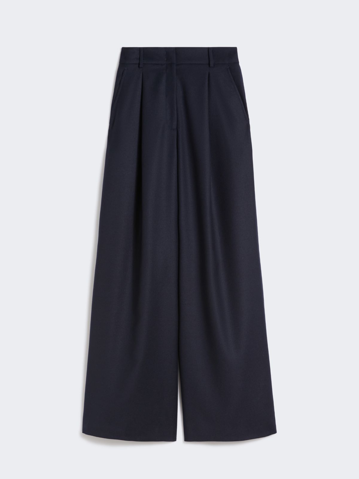 Wool flannel palazzo trousers - NAVY - Weekend - 5