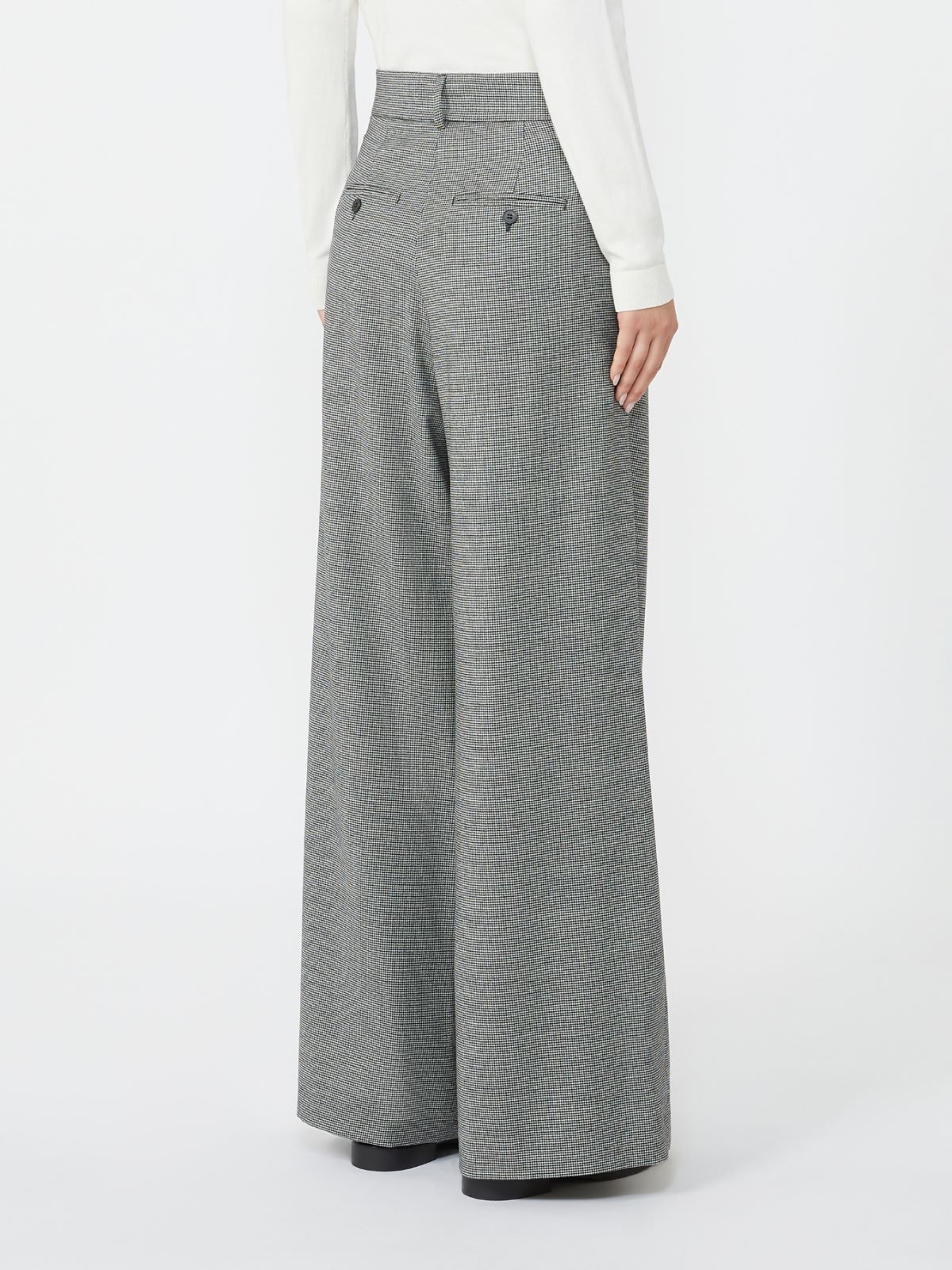 Wool flannel palazzo trousers - BLACK - Weekend - 3