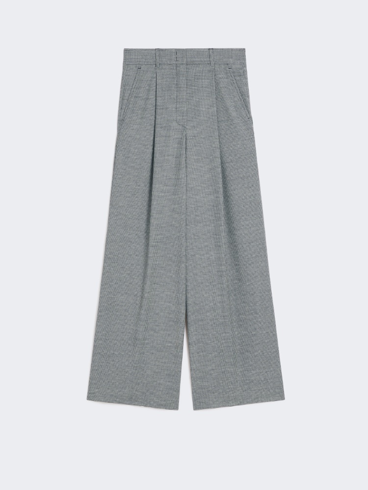 Wool flannel palazzo trousers - BLACK - Weekend