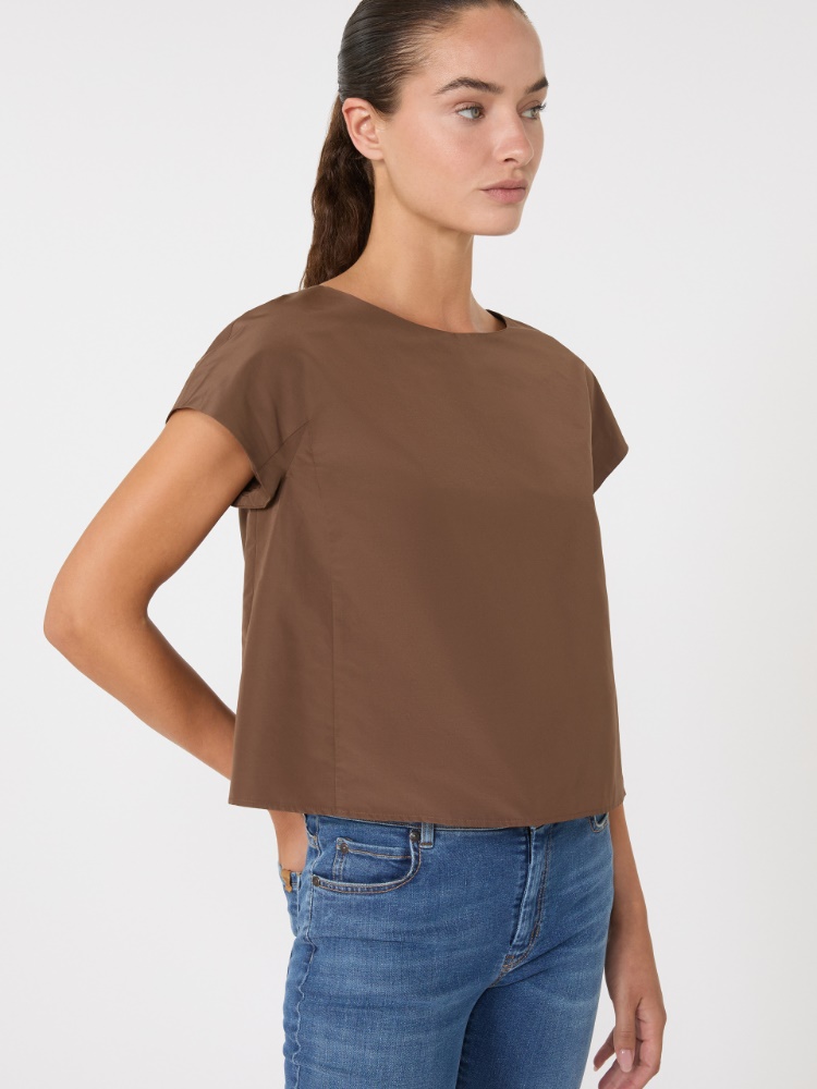 Taffeta boxy top - CHOCOLATE - Weekend