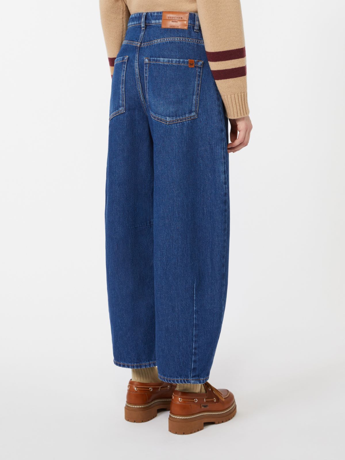 Cotton denim barrel-leg jeans - NAVY - Weekend - 3