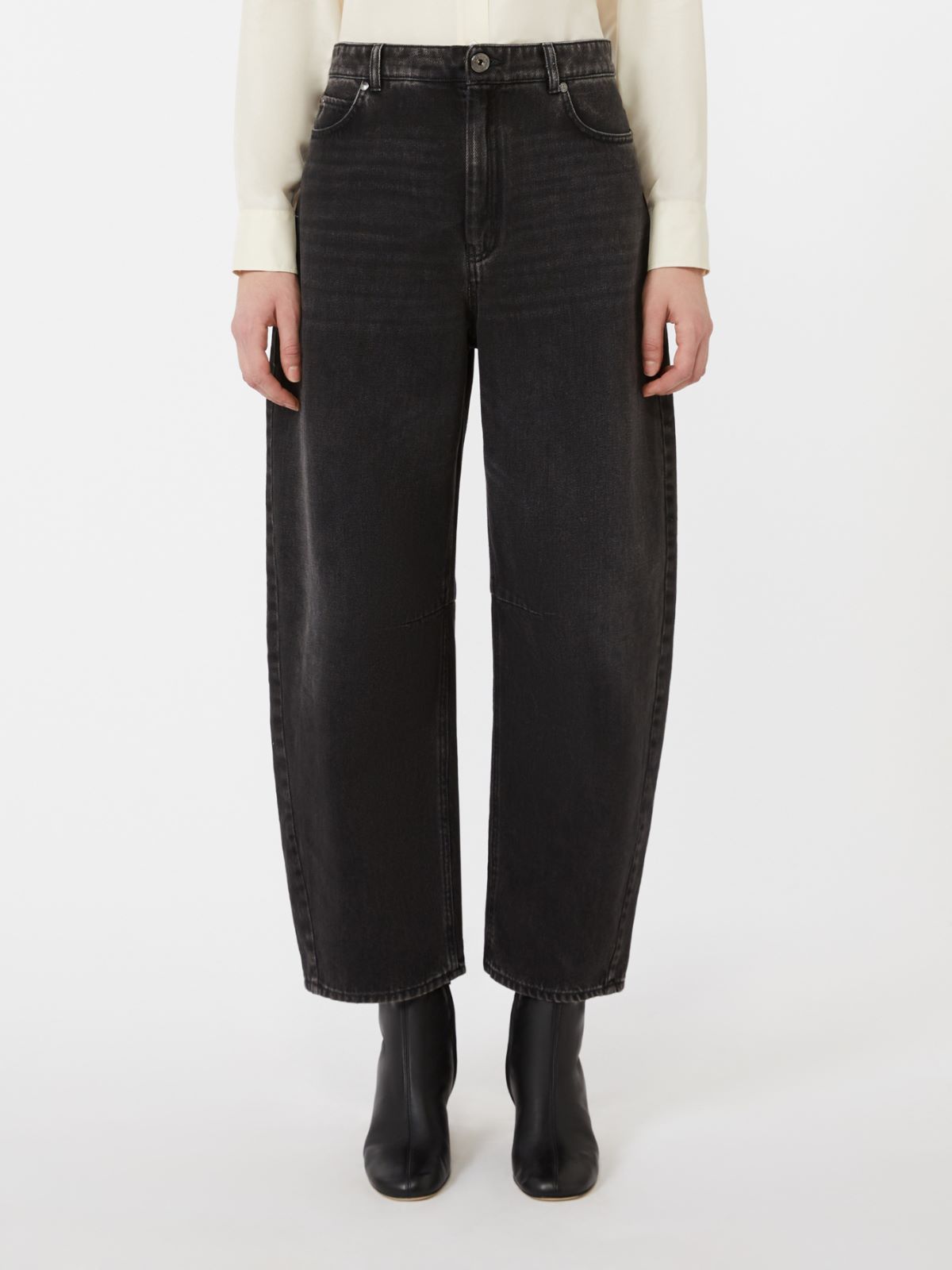 Cotton denim barrel-leg jeans - BLACK - Weekend - 2