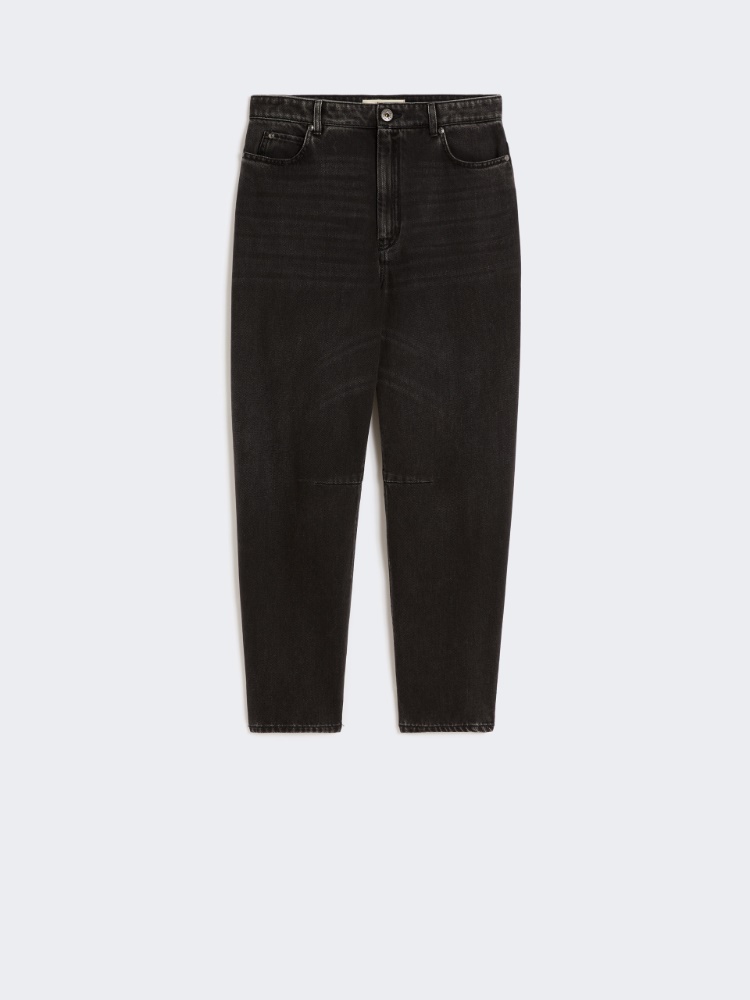 Cotton denim barrel-leg jeans - BLACK - Weekend