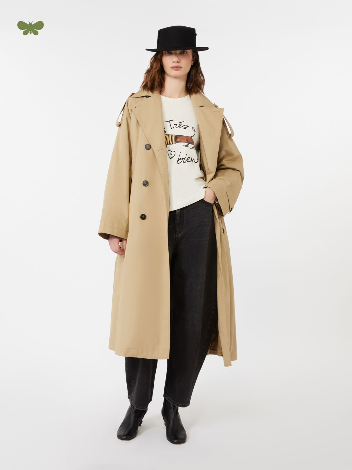 Cotton denim barrel-leg jeans - BLACK - Weekend