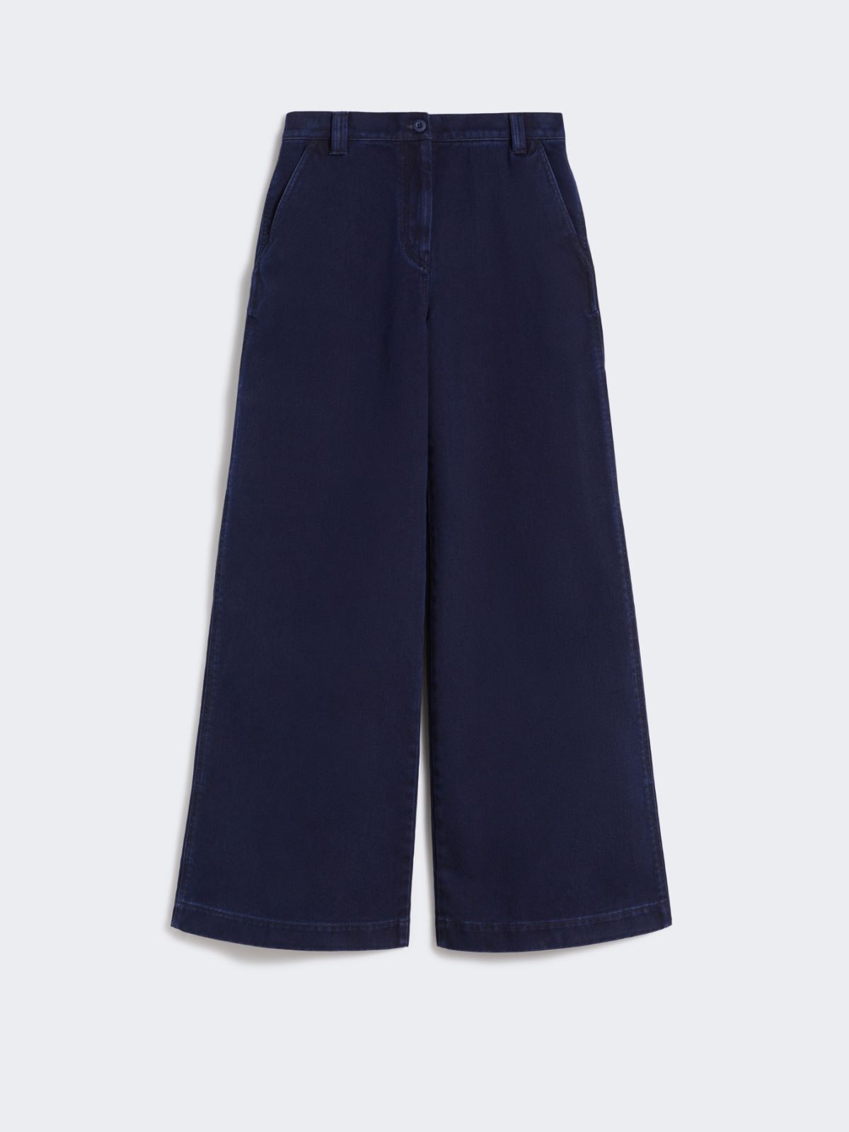 Cotton denim wide-leg trousers - NAVY - Weekend - 7