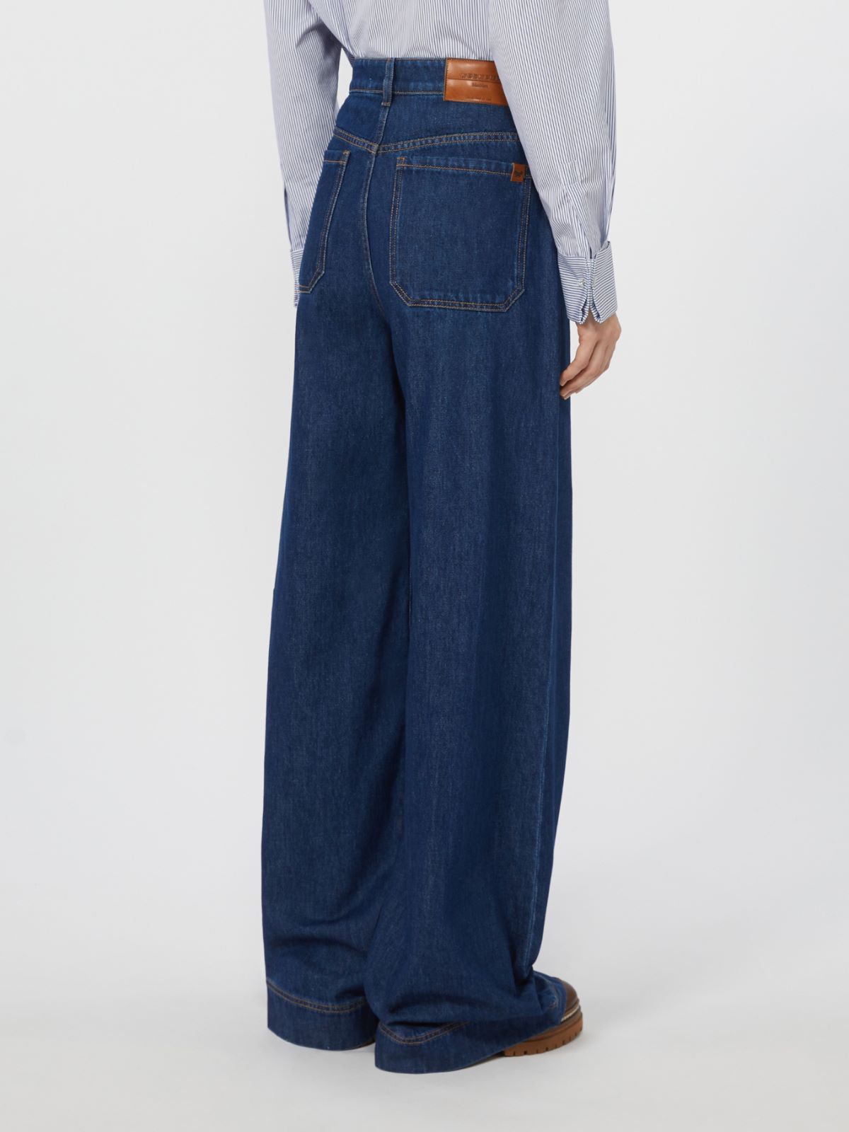Cotton denim wide-leg jeans - NAVY - Weekend - 3