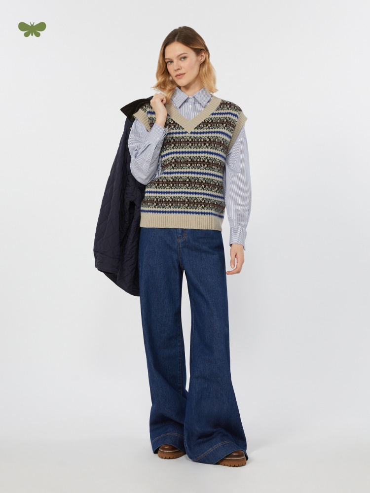 Cotton denim wide-leg jeans - NAVY - Weekend