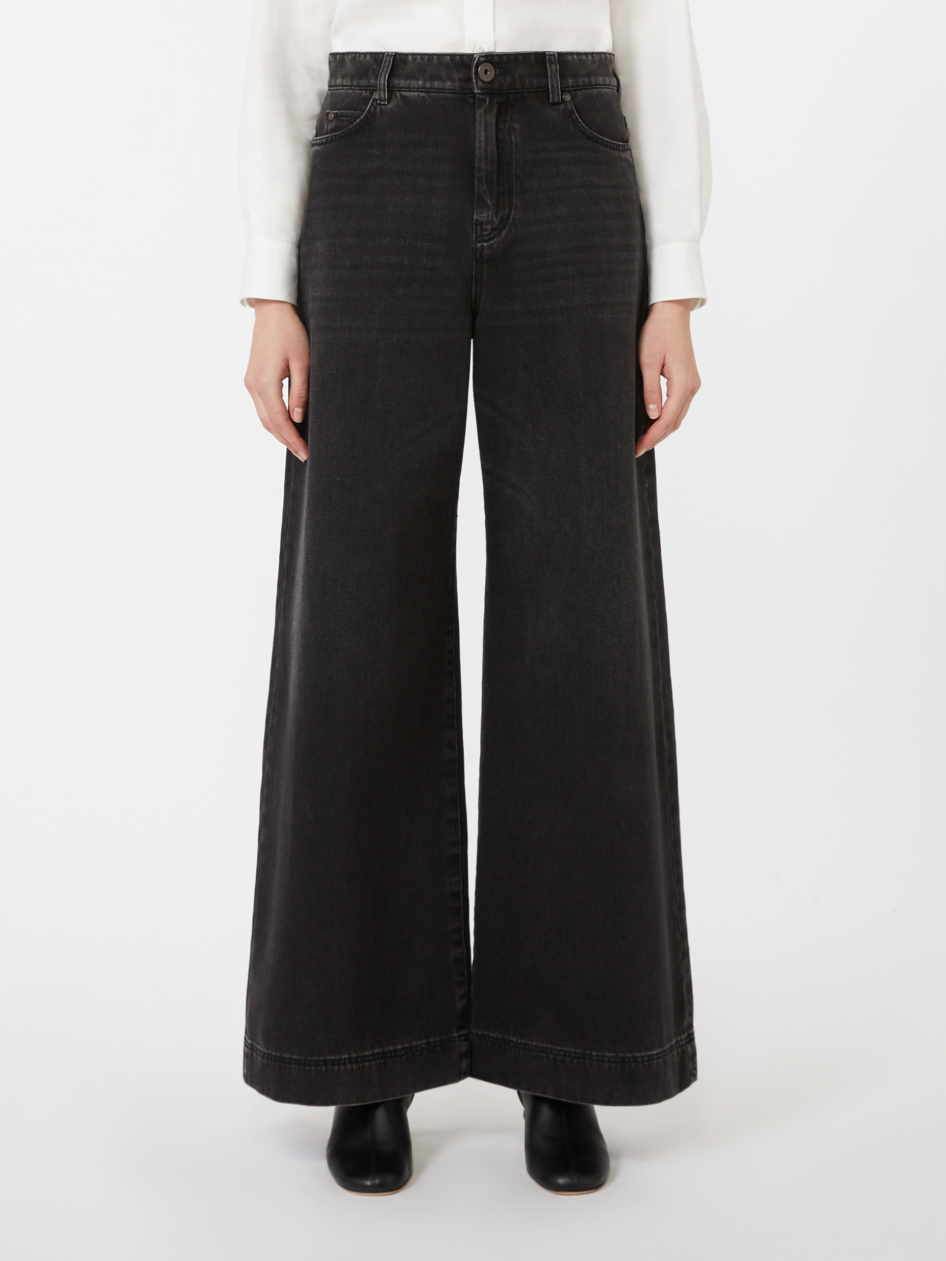 Cotton denim wide-leg jeans - BLACK - Weekend Max Mara - 2
