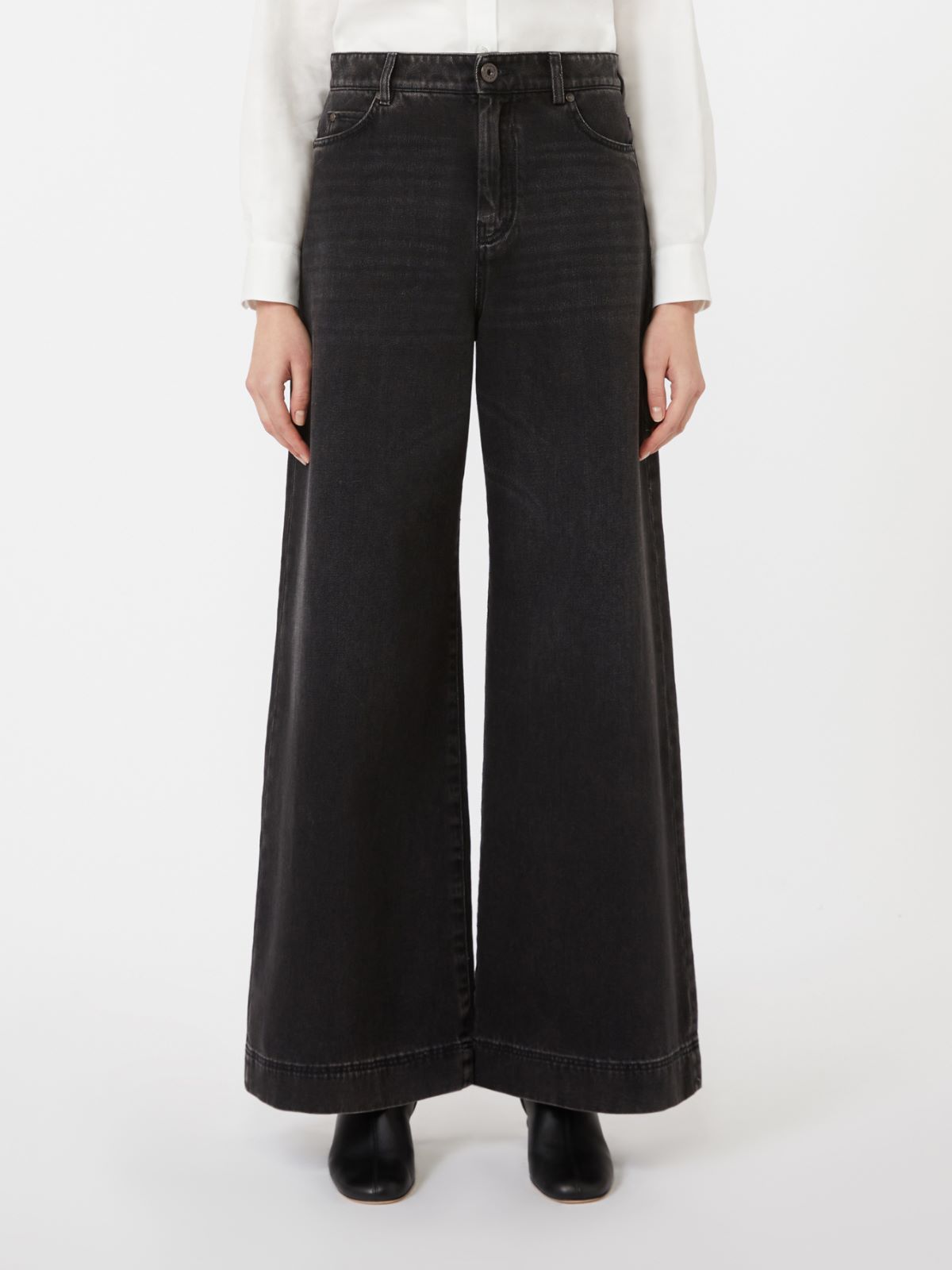 Cotton denim wide-leg jeans - BLACK - Weekend - 2