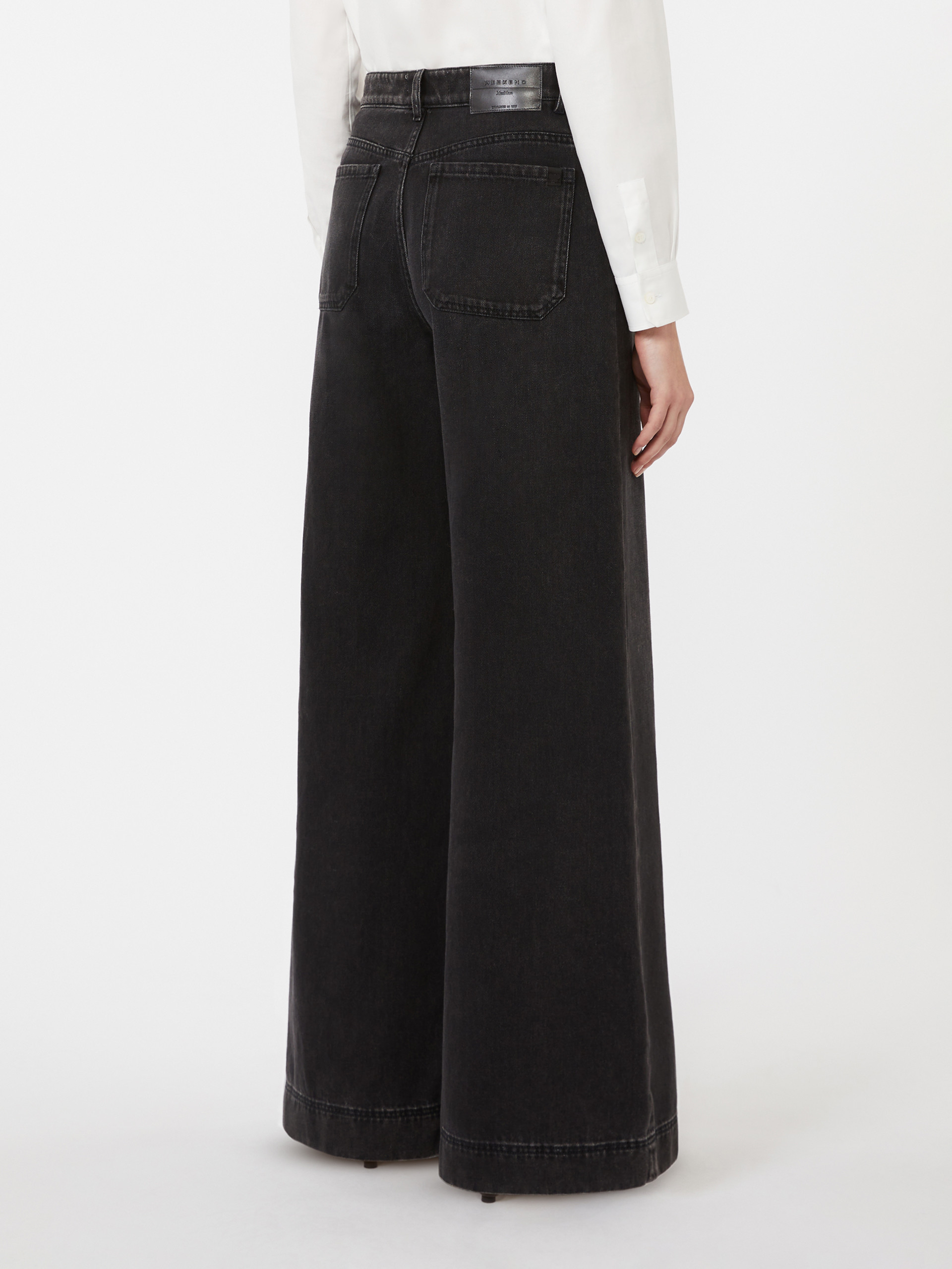 Cotton denim wide-leg jeans - BLACK - Weekend Max Mara - 3