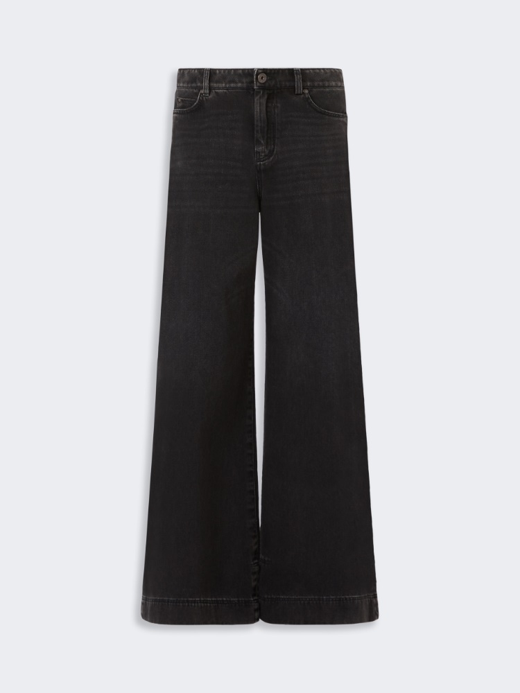 Cotton denim wide-leg jeans - BLACK - Weekend