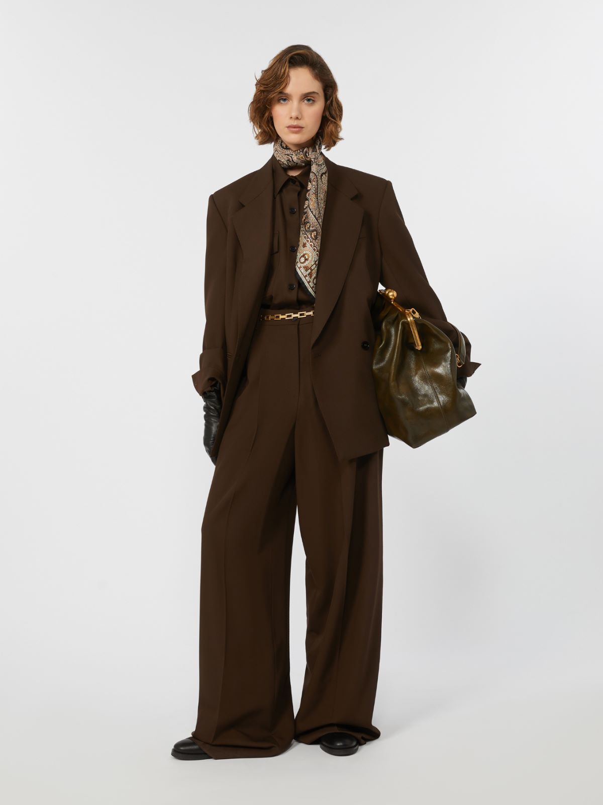 Wool twill shirt - DARK BROWN - Weekend