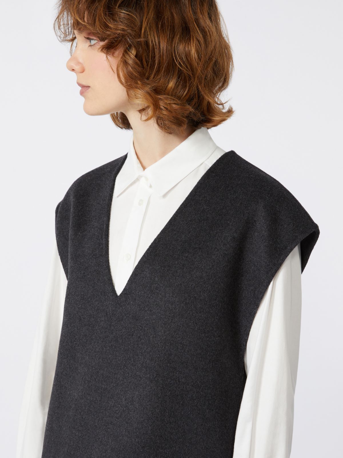 Short dress in wool and sequins - DARK GREY - Weekend - 4